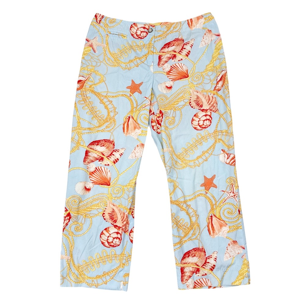 J McLaughlin Pants Womens Size 6 Preppy Coastal Nautical Seaside‎ Beach - Picture 1 of 8
